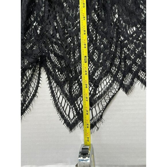Umgee Top sz M Lace Sheer Bell Sleeve Black Wimsigoth Romantic Victorian Goth - Picture 8 of 9